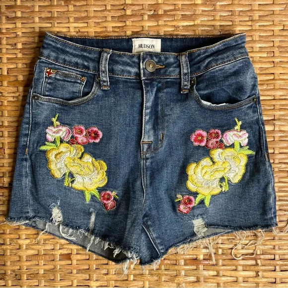 Girls Hudson Embroidered Denim Shorts - Picture 1 of 7